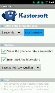 Invirtiendo los colores en la captura de pantalla con la app para android Screenshot