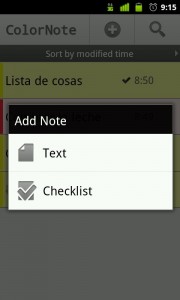 App para crear notas o listas de tareas