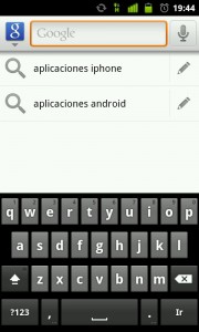 Busquedas en la aplicacion google search