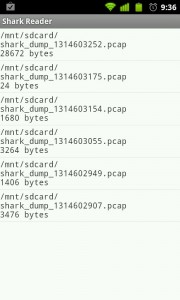 Ficheros capturados en tarjeta de memoria. Capturar trafico en Android.