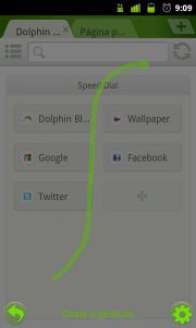 Gestos en Dolphin browser app para Android