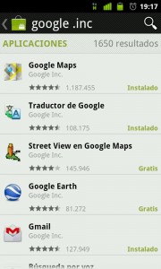 Google apps en Android Market