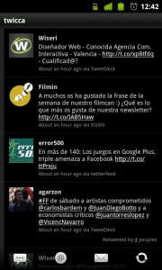 Twicca, aplicación para twitter en Android