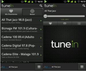 TuneIn radio en Android